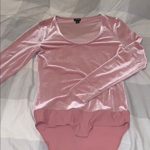 J Crew Pink Velvet Bodysuit